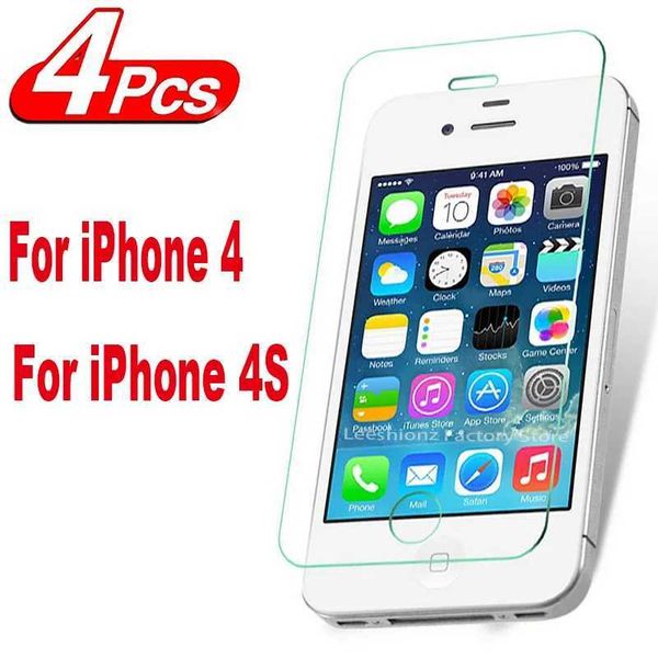 New Arrival 2-4Pcs Screen Protector Glass For iPhone 4 4S Tempered Glass Film T250116