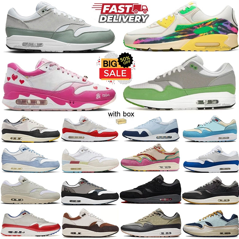Deigner shoes 90s 87s 86s Patta 20th Anniversary Chlorophyll Photon Dust Wolf Grey triple black white Big Bubble Sport men women running sneakers me