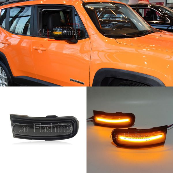 Car LED Dynamic Turn Signal Light For Jeep Renegade 2015-2022 Side Mirror Blinker Arrow Sequential Flasher Repeater Indicator