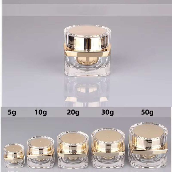 5G-50G Empty Eye Face Cream Jar Body Lotion Packaging Bottle Travel Acrylic Gold Container Cosmetic Makeup Emulsion Sub-Bottle