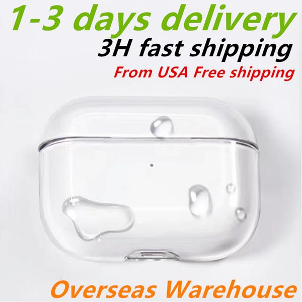 USA Stock For Airpods Pro 2 Air Pods 3 4 Earphones Airpod Bluetooth Headphone Accessories Solid Silicone Cute Protective Case Apple Wireless