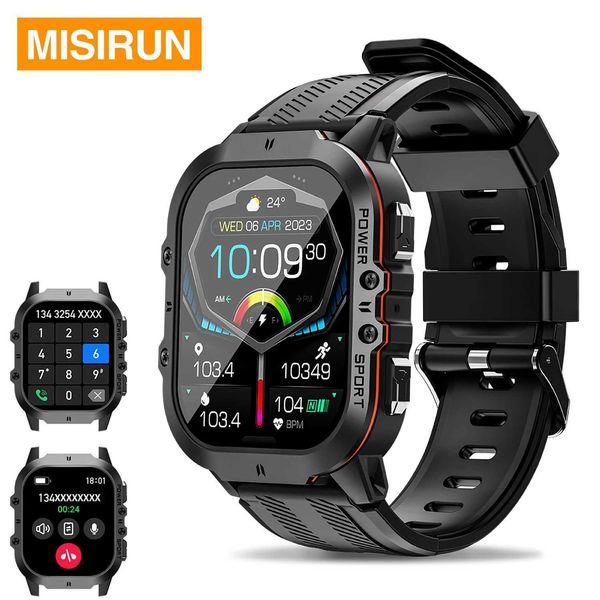 MISIRUN New C26 Smart Watch 100+ Sports Modes Bluetooth Call Smartwatch 1.96 AMOLED 1ATM Waterproof Outdoor Military Wristwatch M240824