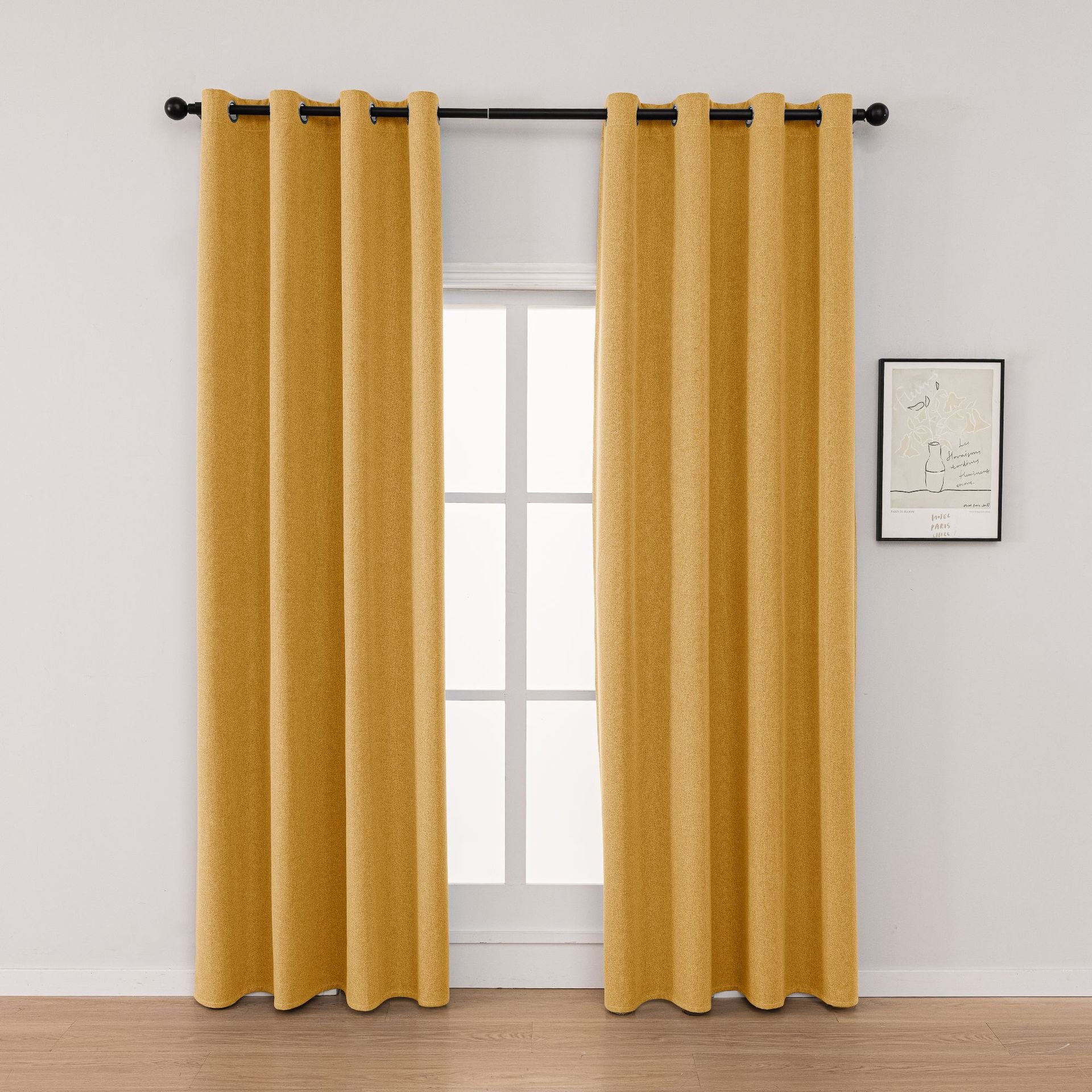 YL-36517 cross-border linen cotton linen full blackout curtain sunscreen sunshade heat insulation solid color foreign trade curtain