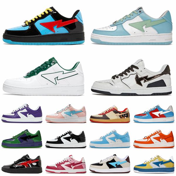 SK8 Stas Shark Face Bapestaas Skateboarding Designer Casual Shoes Platform Leather Patent Silver Camouflage Trainers Womens Mens Low Pink Ou