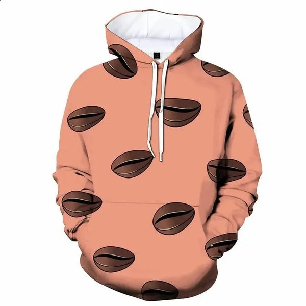 Fashion Coffee Bean 3D Printed Hoodies For Men Clothes Funny Casual Women Sweatshirts Streetwear Pullovers Tracksuit Hoody 240911