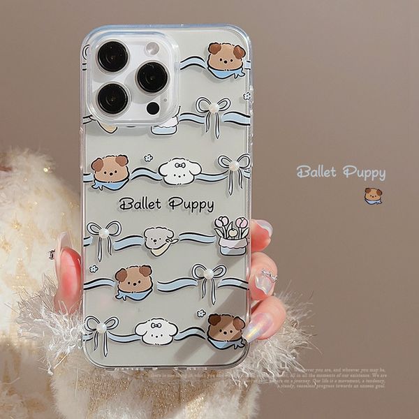 ddmygifts Gentle Instagram Bow Dog Suitable for 15 Pro Max Phone Case 13 Bracelet 1412 A