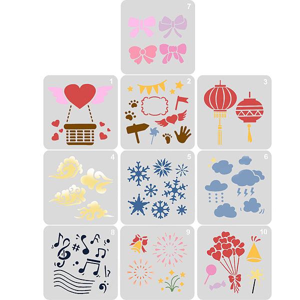 Plantillas de plantillas de pintura para dibujar caras de plástico para mascotas