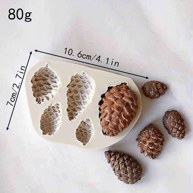 TEMU 1pc, Pine Cone Fondant Mold, 3d Silicone Mold, Candy Mold, Chocolate Mold, For Diy Cake Decorating Tool, Baking Tools, Kitchen Accessories,