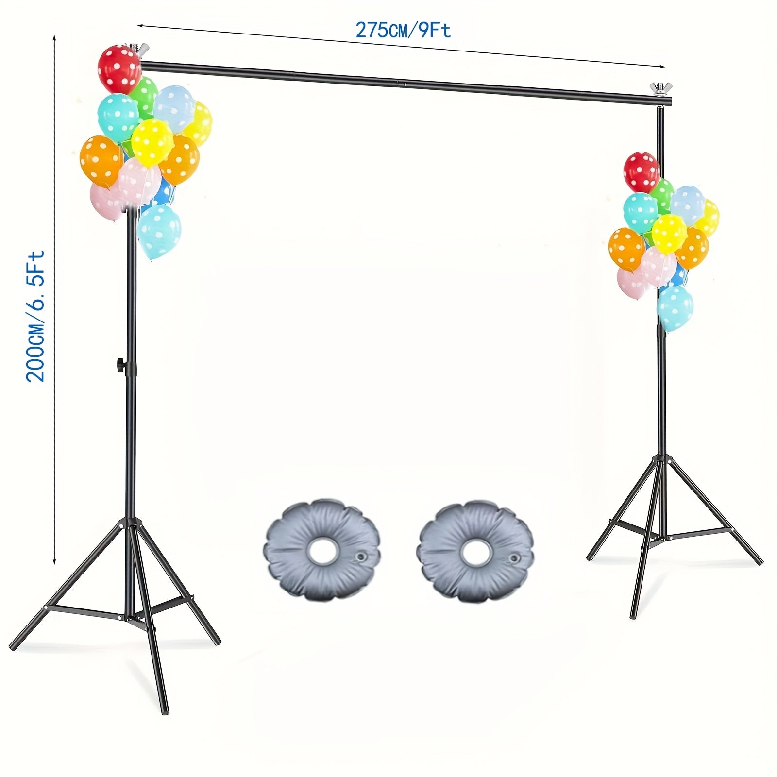 TEMU Photo Backdrop Stand, 9x6.5 Ft Banner Stand, Adjustable Background Stand Support Kit For Parties, Photoshoot, Photography, Projector Screen,