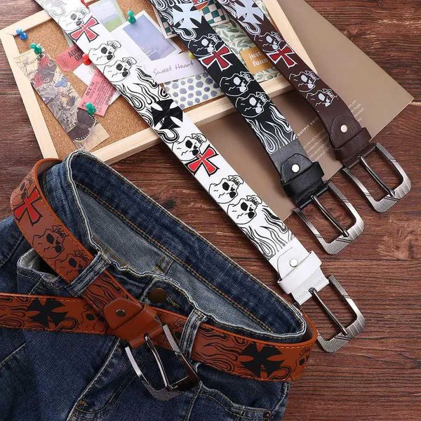 Pin buckle punk style Y2K mens belt and womens casual belt accessories PU belt X241209
