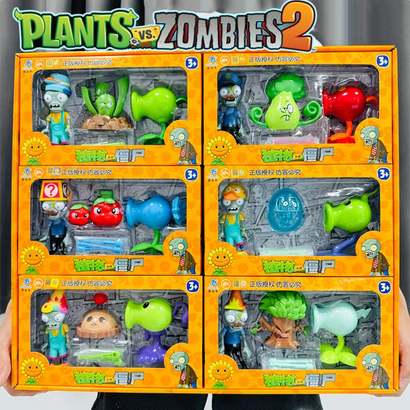 New Plants vs. Zombies 2 Peashooter Bonk Choy Celery Stalker Toy set Random 6 Styles hard plastic Game Figures Model Boy Gifts