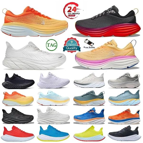 2024 Clifton 9 Bondi 8 Kawana For Mens Womens Running Shoes Designer Sneakers Pink Triple Black White Blue Grey Purple Orange Men Womens Out