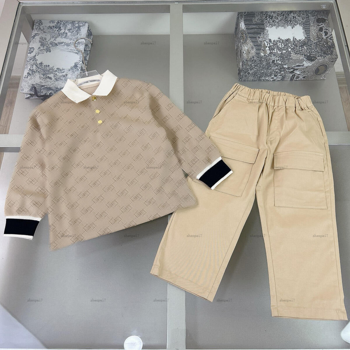 Top baby Tracksuits High quality casual pants set autumn kids designer clothes polo shirt and Casual pants A679X19N167