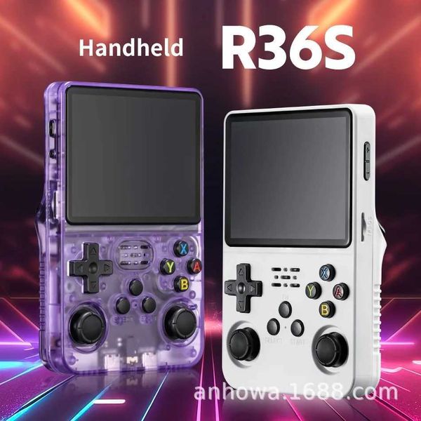 Portable Game Players New R36S Retro Handheld Console Linux System 3.5-inch IPS Screen 64GB Includes 10000+Games Pocket H250114