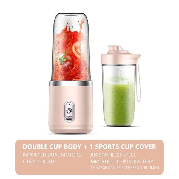 Juicer Fruit Hine Mixer Juice Mini Portable Quick Blender Personal Size Rechargeable USB Double Cup