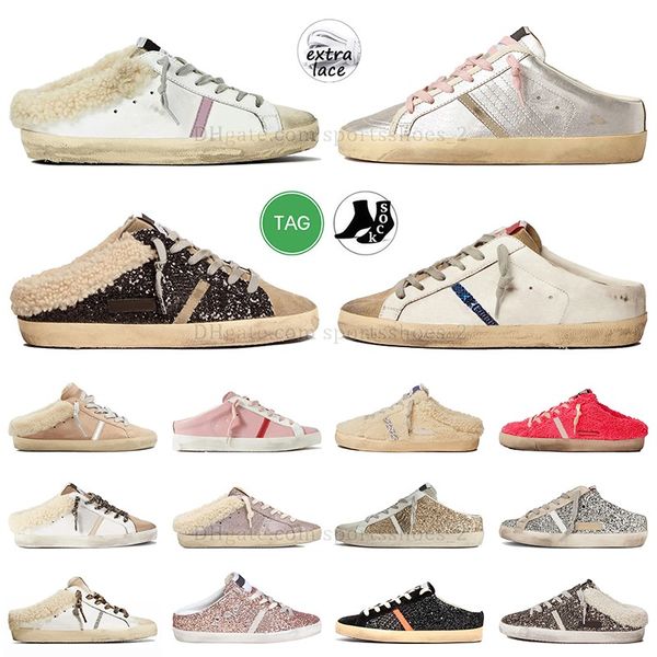 DHgates Casual Shoes Do Old Dirty Sabot Leather Sneakers Sports Sparkle Mid Slide Star Plate-forme Running Sole Star Men Women Ballstar Grey