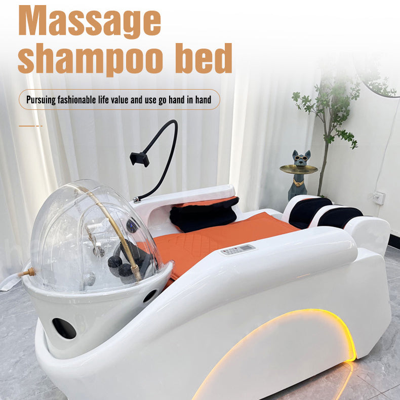 Electric Full Body Comfortable Massage Shampoo Bed Chair Hair Beauty Salon Barbershop Use Hair Washing Furniture Luxury Shampoo Bed Head Massager
