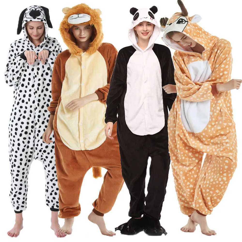 Kigurumi Panda Lion Spotted Dog Unicorn Onesie Adults Kids for Family Halloween Pajamas 2024 Plus Size Men Women Pijama JumpsuitC250928