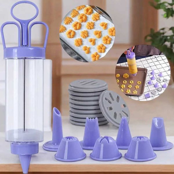 Versatile and Multifunctional Butter Cookie Mold Set with Cream Gun - Perfect to Add to Your Kitchen Arsenal Baking Delicious Y250113