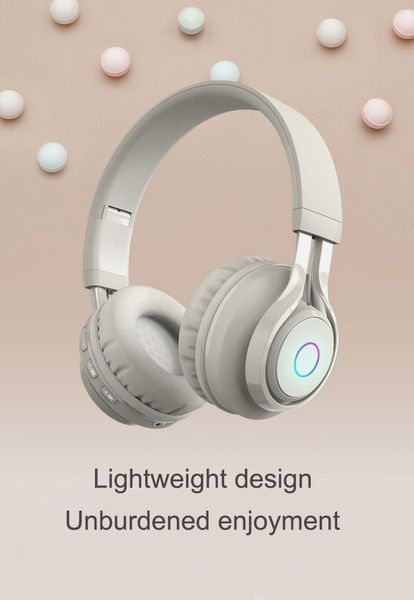 Wireless Bluetooth Headphone Kids Foldable Gaming Headset with Mic Girls Stereo Music Helmet Earphones for Children Gifts