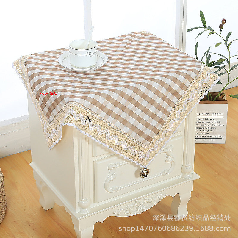 Bedside Table Cover Cloth Dust Cover Microwave Oven 2025 Towel Cover Fabric E4