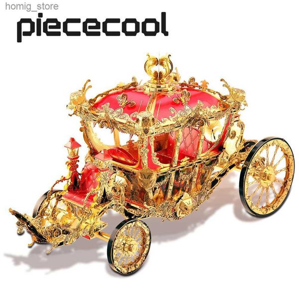 3D Puzzles Piececool 3D Metal Puzzle The Princess Carriage Model Kits DIY Toy for Teen Jigsaw Brain Teaser Gifts for Adult Y240415