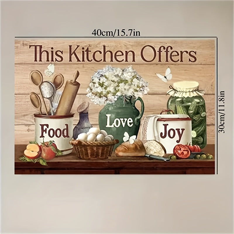 TEMU 1pcs Kitchen Wall Art Farmhouse Rustic Kitchen Pictures Wall Decor Canvas Print Painting Framed Artwork For Living Room Dining Room