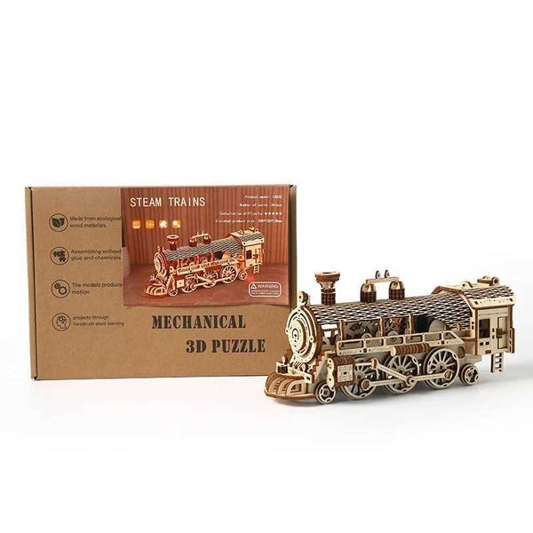 3D Puzzle Steampunk Train Model Toy for Kids Assembly handmade toys Building Puzzles Toy Car For children Gift Home DecorM240731