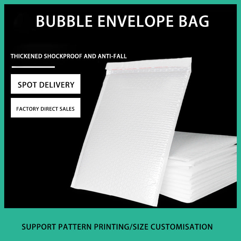 Self-Adhesive White Bubble Wrap Packing Bags - Waterproof & Vibration Resistant Shipping Supplies
