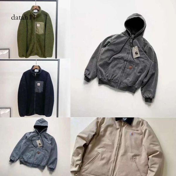 Carharr Jacket Designer Mens Carhartthoodie Sweatshirts Cardigan Classic Letter Print Streetwear Loose Oversize Vintage Jacket Long Sleeves