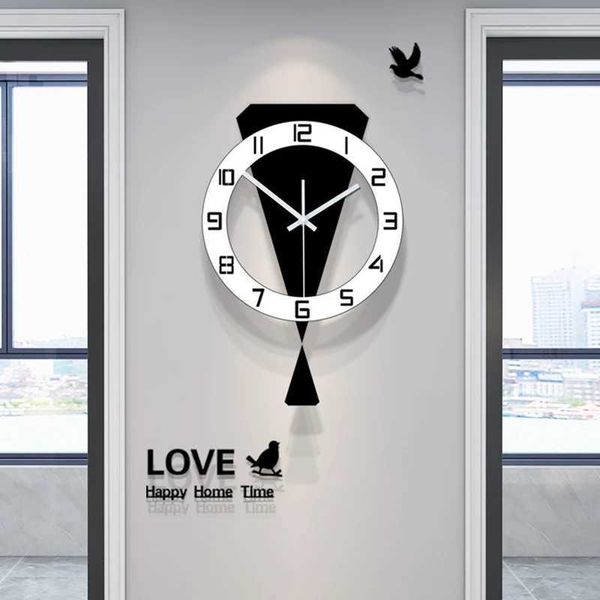 Wall Clocks Swinging Wall Clock Living Room Home Decoration Restaurant Entrance Silent Wall Hanging Clock Living Room Decoration H250116
