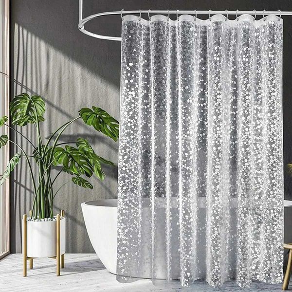 PEVA Pebble Shower Curtain Transparent Lining Waterproof Bathtub Bathing Cover Cobblestone Bathroom Bath Curtains Liner Y250116