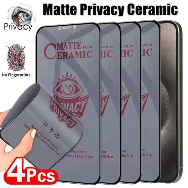 New Arrival Matte Ceramic Privacy Screen Protectors for iPhone 15 16 13 14 12 11 ProMax 8 6 7 Plus X XS XsMax SE 2020 2022 Tempered Film T25