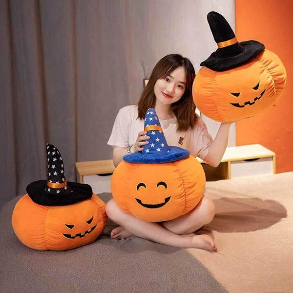Wearing Hat Pumpkin Demon Doll PP Cotton Soft Halloween Plush Toy Stuffed Funny Halloween Pumpkin Throw Pillow Festival Theme Y240821