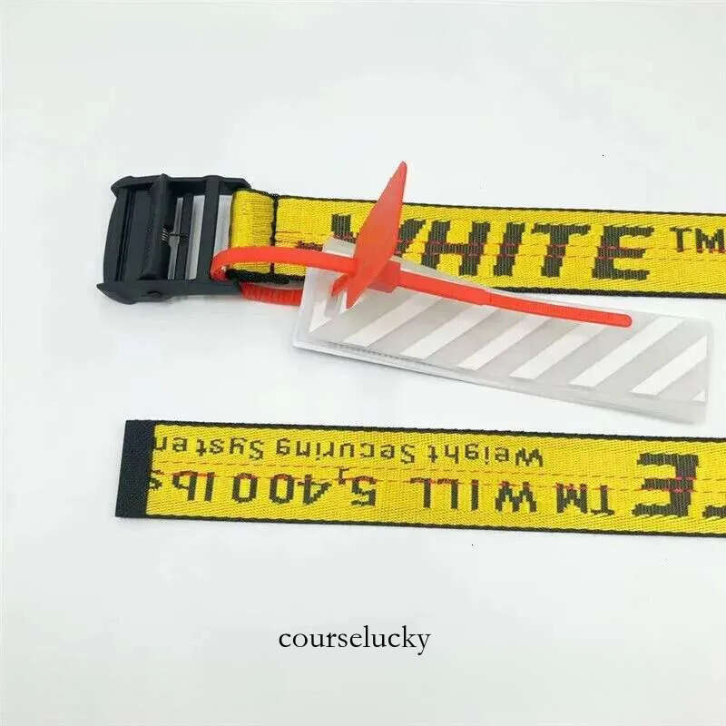 Woman Wrestle Off Yellow White Belt Designer For Men Womens Canvas Nylon Run Belt Adjustable Casual Strap Long Boy Gym Fashion Belt Offlies Whitely