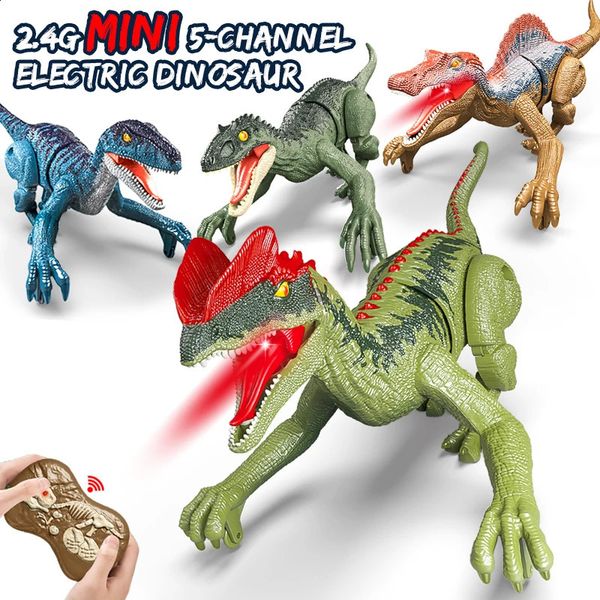Laser Rastreamento RC Toys de dinossauros para crianças Controle remoto Robot Verisimilitude Spray de som para crianças meninos meninas Pres