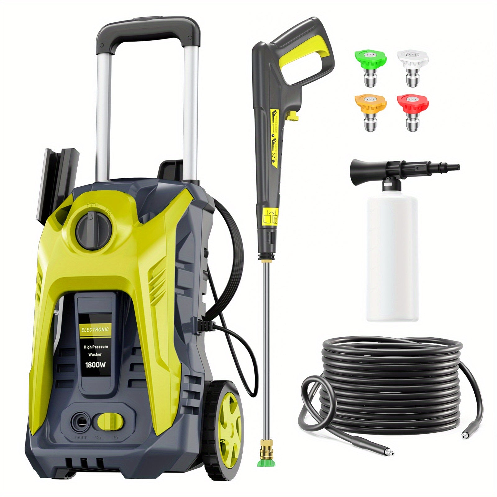 TEMU Power Washers Electric Powered 5000psi 3.2gpm High Pressure Washer Car Cleaning Machine With Adjustable Spray Nozzle And Foam Cannon For Home