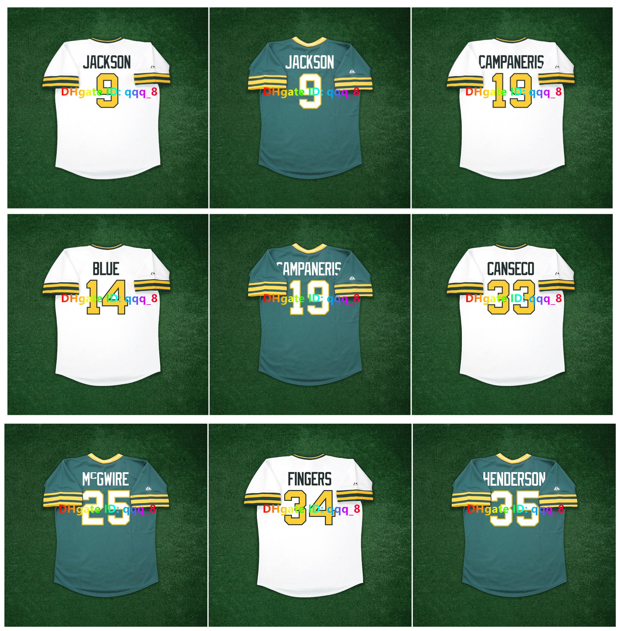 Reggie Jackson 1979 1975 Athletics Baseball Jersey A&#039;s Jose Canseco Mark 25 McGwire Rickey Henderson Vida Blue Rollie Fingers Dennis Eckersley