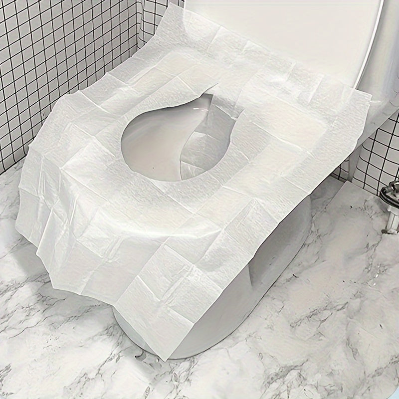 TEMU 50pcs Disposable Toilet Seat Covers - Soft, Portable Travel Toilet Seat Paper Pads - Hygienic Protective Bathroom Accessory For , Hand Wash Only