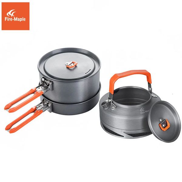 Fire Maple Camping Cookware Utensils Dishes Camp Cooking Set Hiking Heat Exchanger Pot Kettle FMCFC2 Outdoor Tourism Tableware 240117