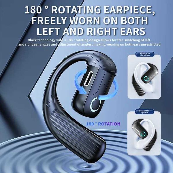Wireless 180 Rotating Ear Hook HIFI Stereo Phone 5.4 Open Single Ear Sports Earphones with Microphone Y241031