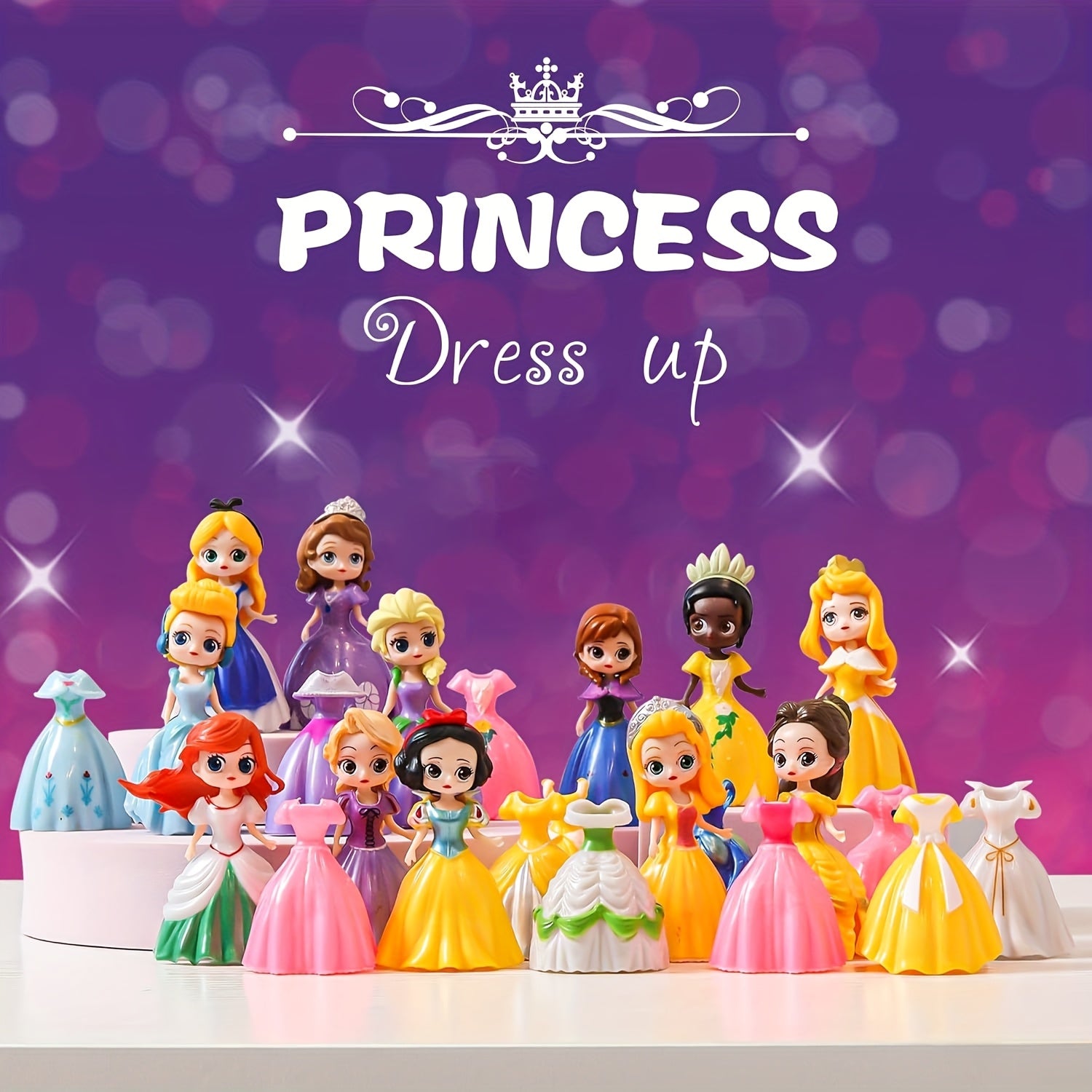 TEMU 24pcs Princess Set - Premium Collection With 12 Character Toys