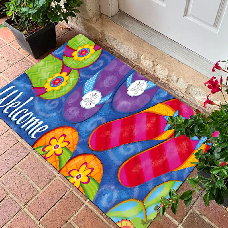 TEMU 1pc Rubber Floor Mat Welcome Birds Dog For Entry Door, Bathroom, Living Room, Laundry Room, Home Decor, Spring Decoration