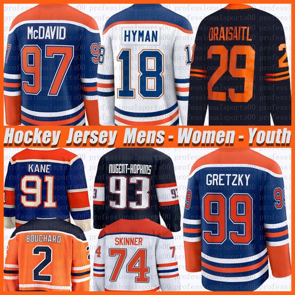 97 ConnorS McDavidS edmonton hockey jersey oilers jersey Leon Draisaitl Zach Hyman Evan Bouchard Evander Kane Jeff Skinner Stuart Skinner Wa