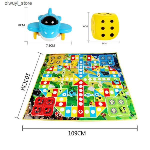 Carpets 109cm Flying Chess Game Plane Toy Carpet Safe Floor Mat Kids Crawling Cushion Blanket Family Party Board Parent-child Games Set L240