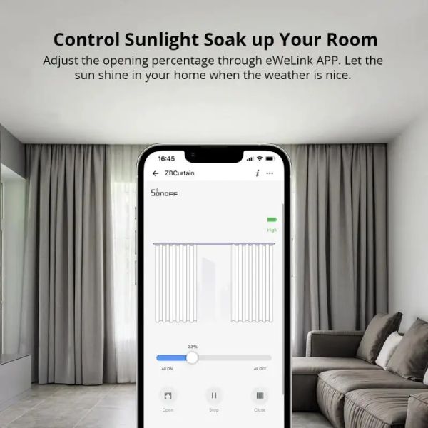 SONOFF Curtain Motor Zigbee Zbcurtain Solar Panel Optional Work With Voice-App Alexa Google Smarttings Home Assistant MQTT