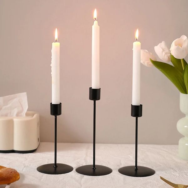Chinese Style Candle Holder Candlestick Holders Gold Black for Vintage Valentines Day Wedding Home Decorations 241218