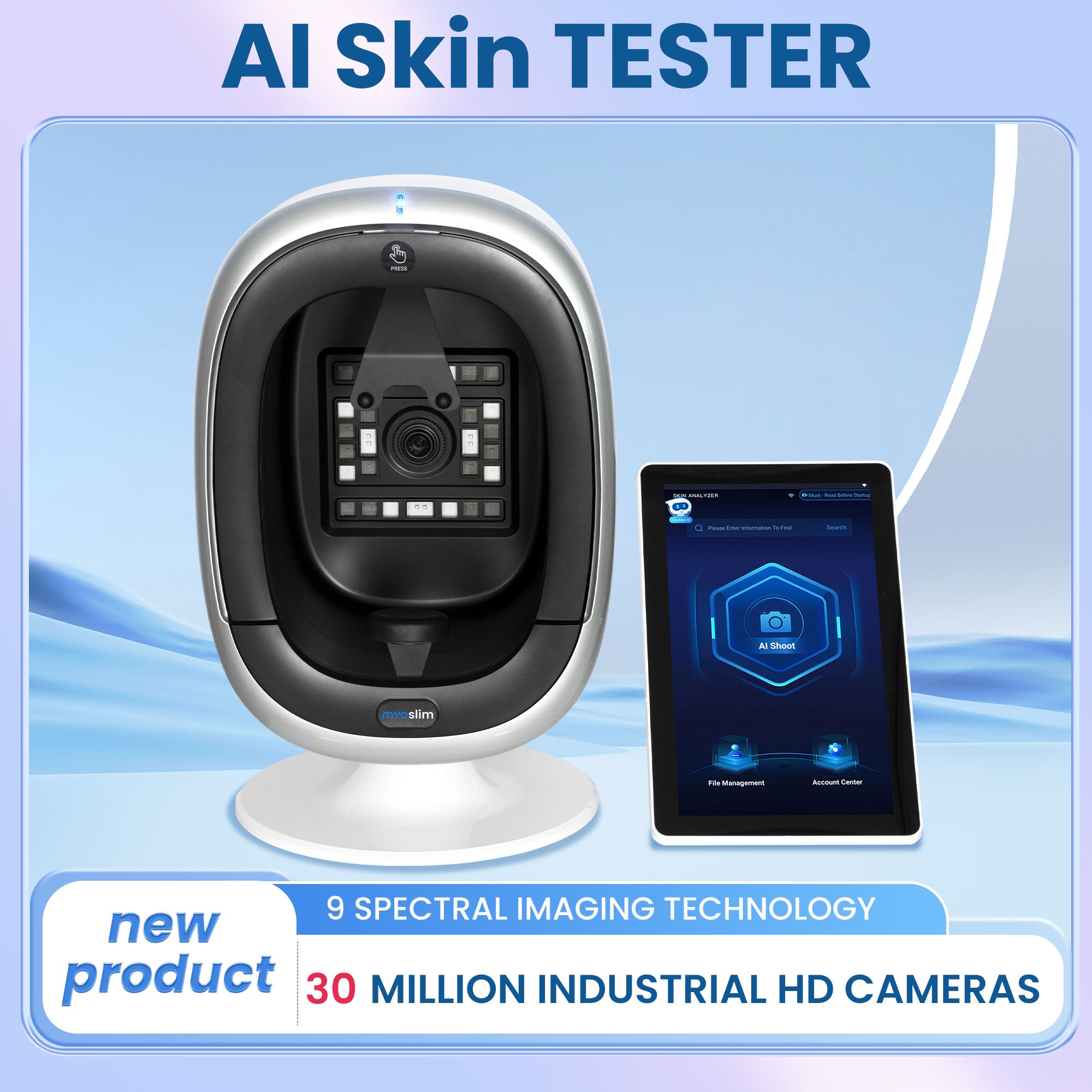 15.6 Inch Screen 3D AI Facial Skin Analyzer Multi Language Skin Analysis Magic Mirror Face Scanner Machine for Commercial Use
