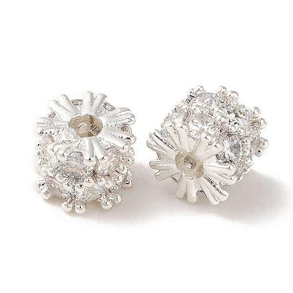 Placage en rack en laiton pavé de perles de zircone cubique transparentes