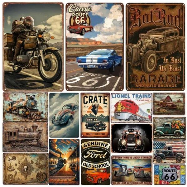 Vintage Metal Tin Poster Car Retro Metal Tin Signs Posters Plate Wall Decor for Garage Car Bar Restaurant Cafe Club Retro PlaqueXJ250116